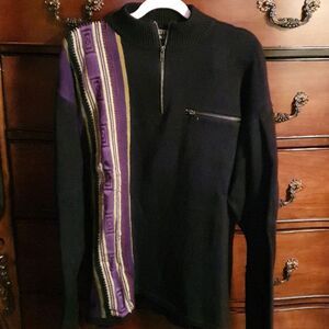Vtg 90s African Print Knit Sweater sz L